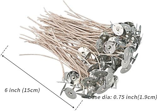 Miniatura 5 de MILIVIXAY 100 mechas ECO de 6 mechas para velas de soja, mechas de algodón y papel de 6.0 pulgadas, mechas ecológicas preenceradas y con pestañas