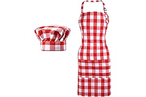 SATINIOR Chef Costume: Apron and Hat Set for Culinary Adventures