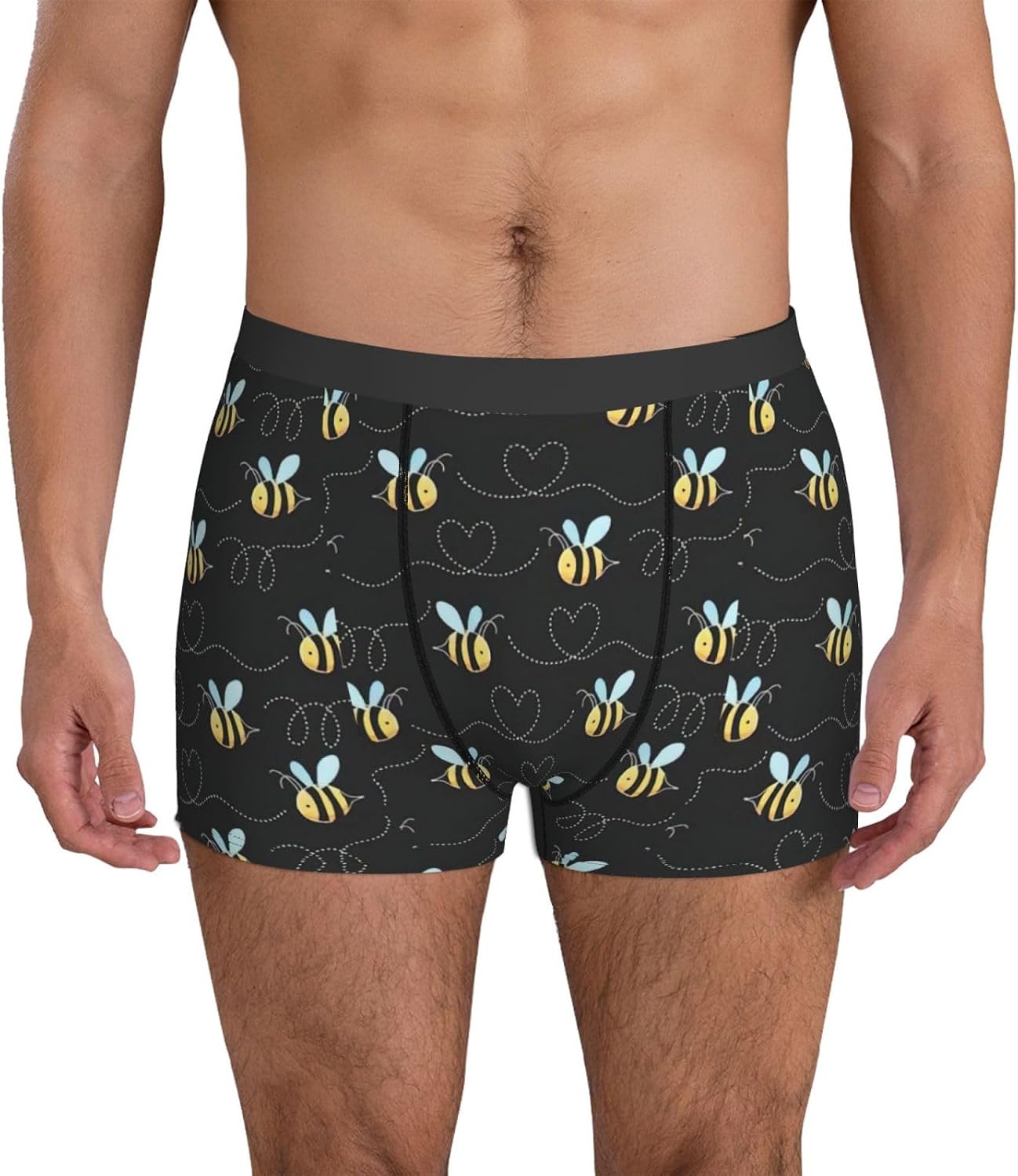 Bumble Bees print Funny men's Boxer Briefs Stretch Boxer Briefs Breathable Briefs for Sports