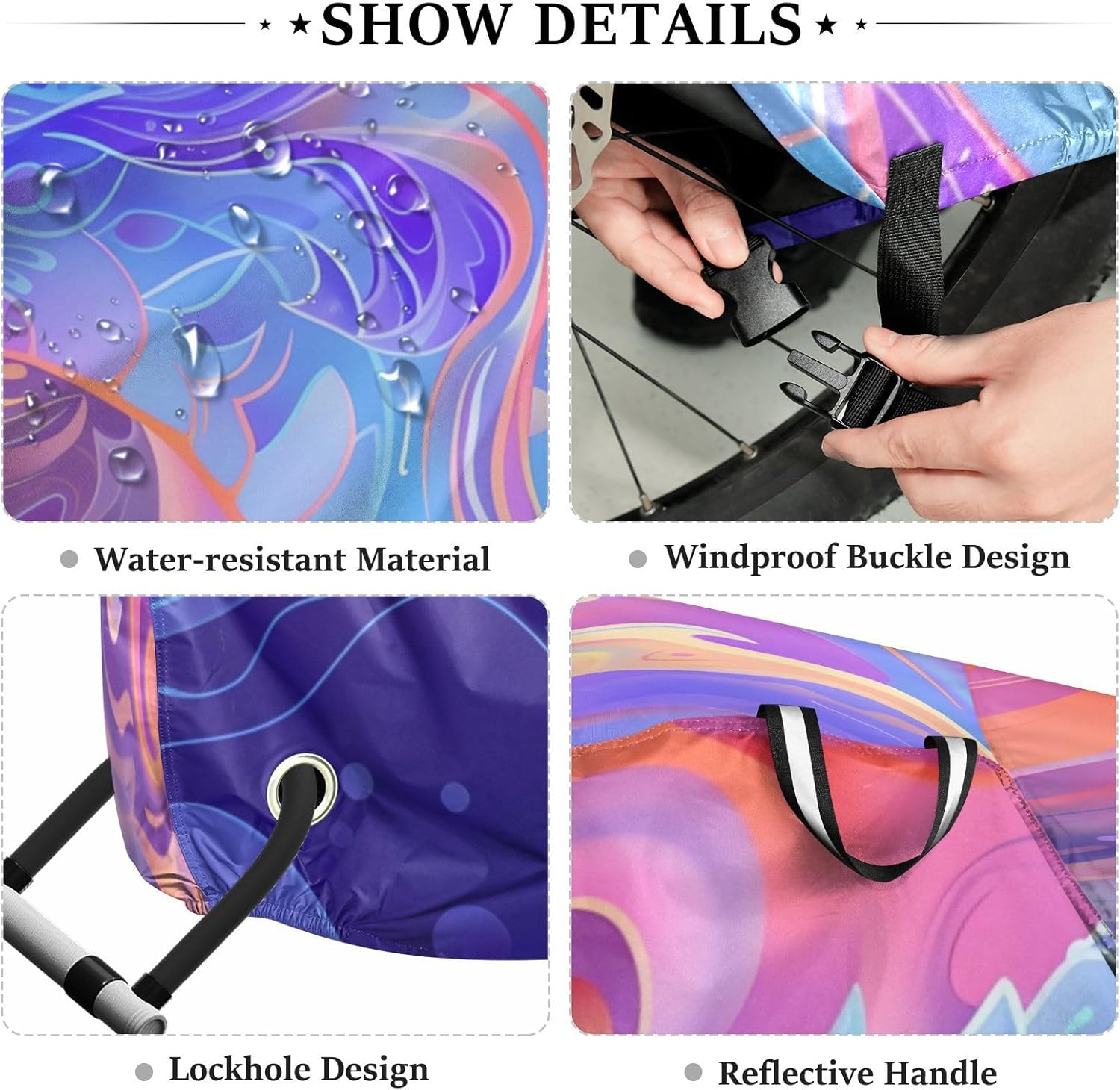 ALAZA Color Art Dragon Bike Cover Waterproof Outdoor Ebike Bicycle Covers Tarp Protection for 1/2 Bikes, Sun UV Dust Wind Proof