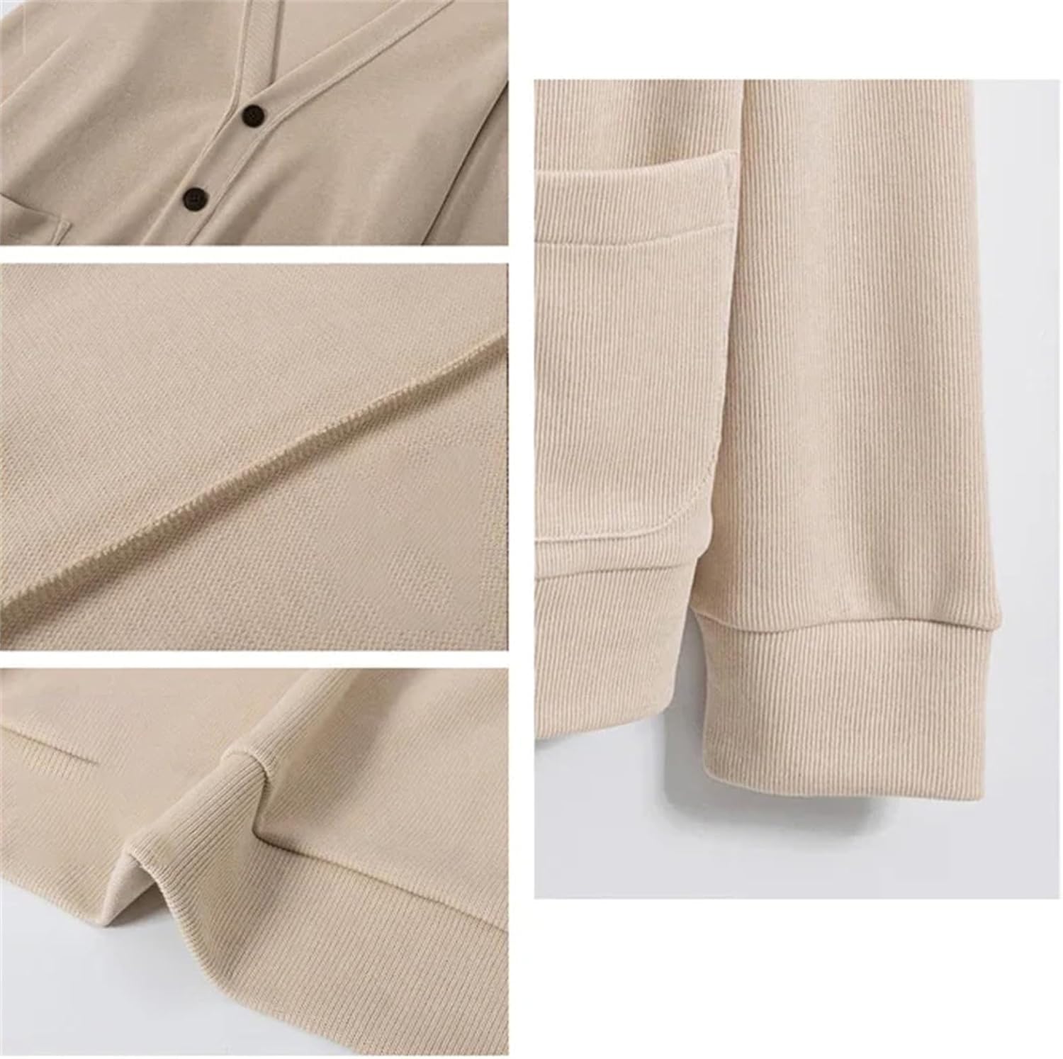 Knitted Sweater Cardigan Men for Cool Seasons Solid Casual Man Clothes Cotton V-Neck Collar Sweater for Men