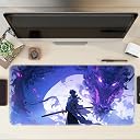 JIGARI Anime Theme Printed XL Extended Stich Edge Mousead | Smooth Surface Gaming Mousepad with Anti-Slip Rubber Base | 3mm Thick - 11 x 23 Inch (Dragon Warrier (P109)) gallery image