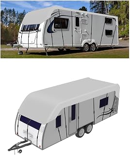 Rv Roof Cover for 12-42 ft Rv Cover Wind, Rain and Snow Proof Pop-Up Camper Cover Trailer Cover,Gray-15x3m