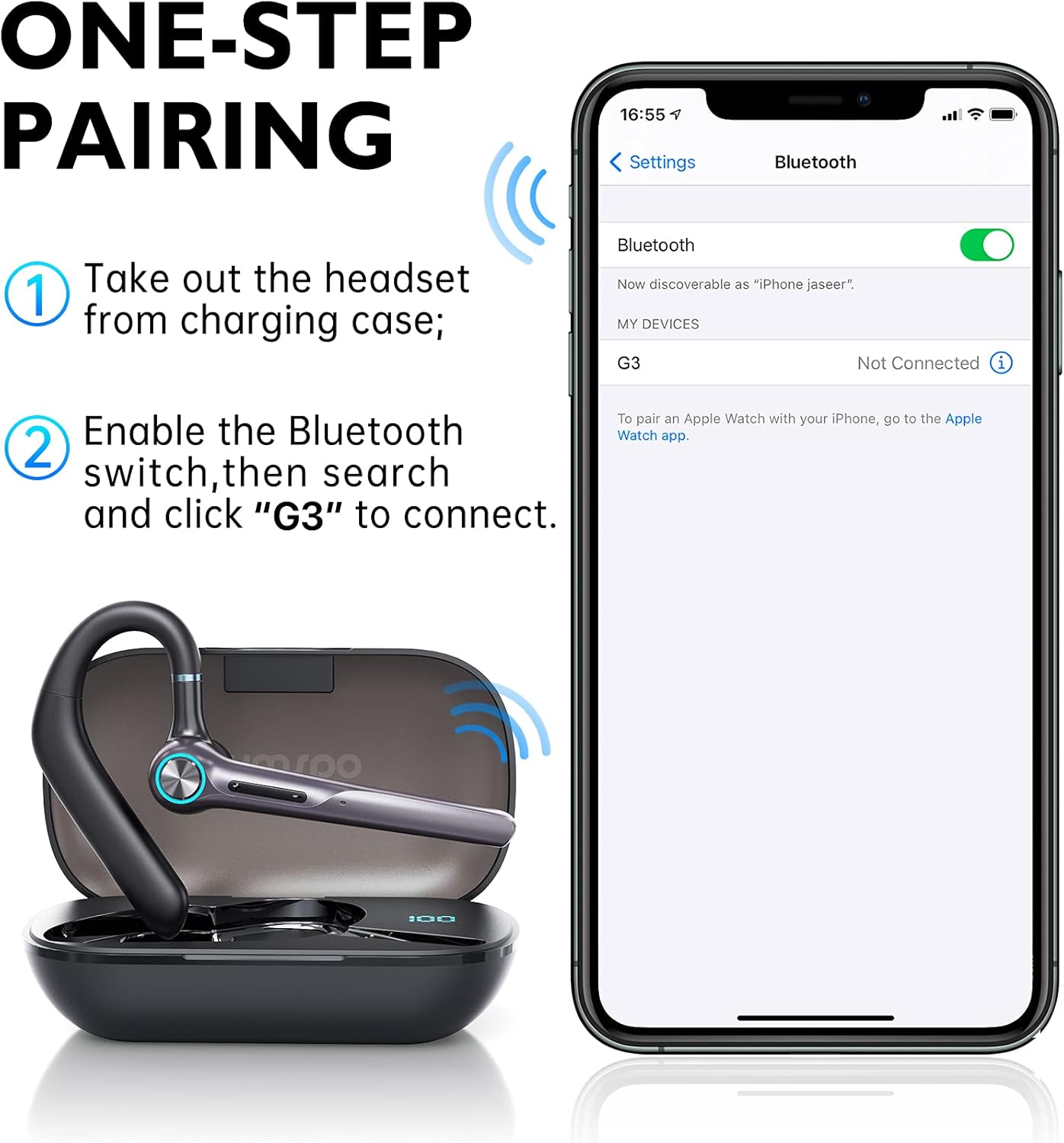 One-step pairing instructions with a smartphone
