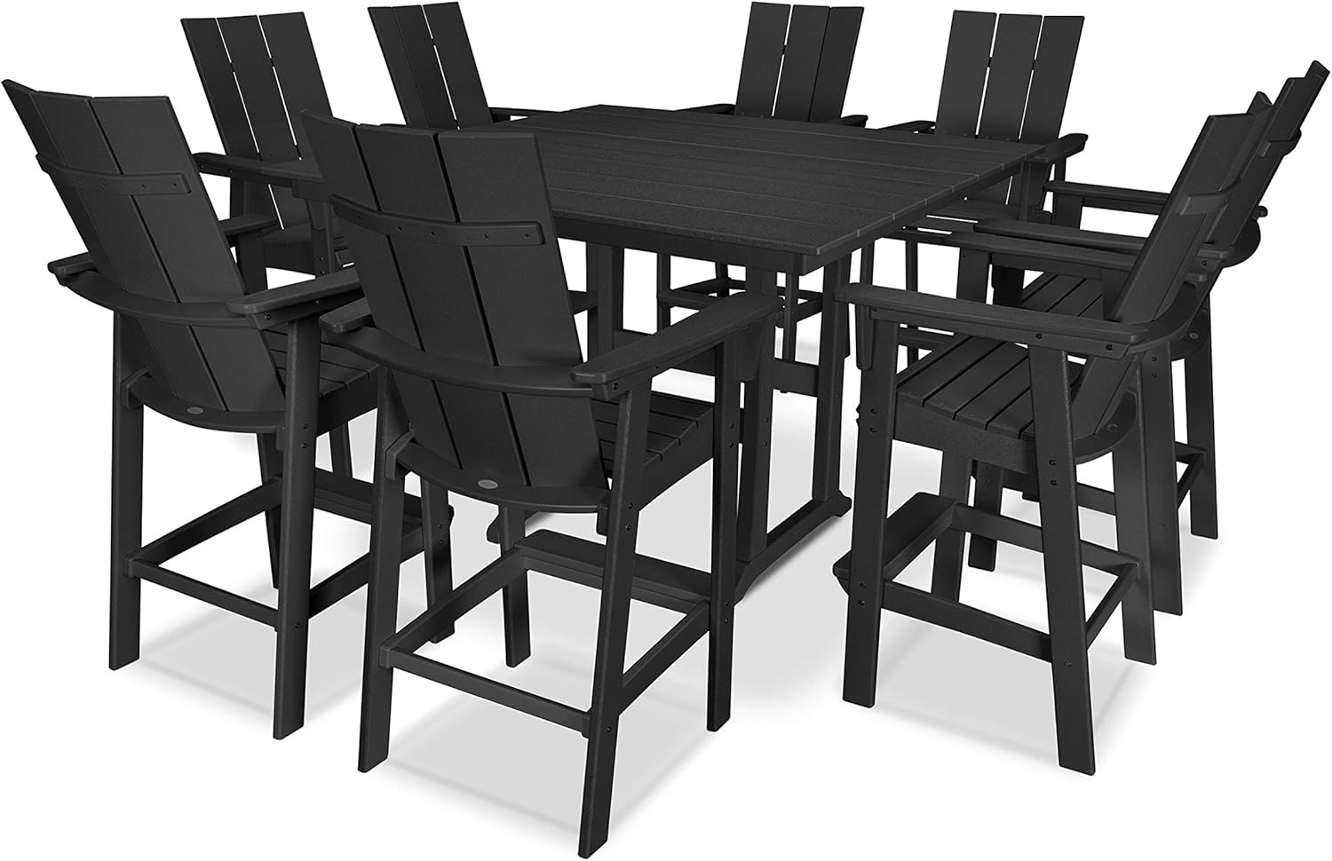 POLYWOOD® Modern Adirondack Bar Set, Black