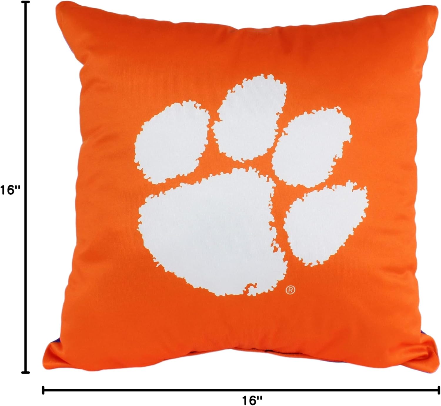 College Covers Everything Comfy Clemson Tigers 16" Decorative Pillow Reversible 2 Unique Sides
