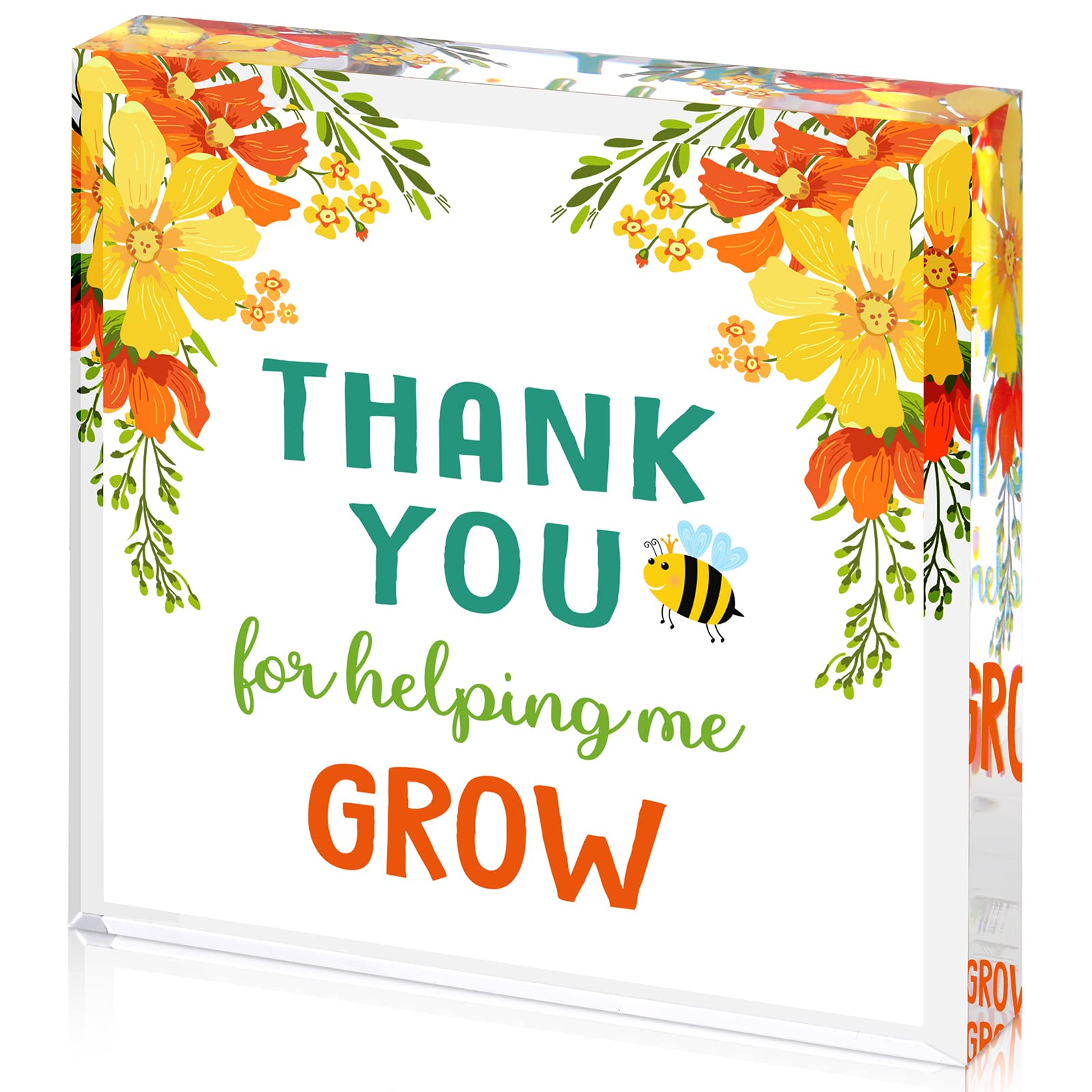 Maitys Teacher Appreciation Gifts for Women Acrylic Keepsake and Paperweight Teacher Gifts for Nurse Graduation Retirement First Last Day(Thank You