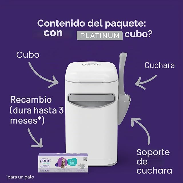 Foto 4 de 8 de Litter Genie Platinum Pail Made of Durable Stainless Steel Includes 1 Easy Roll Refill