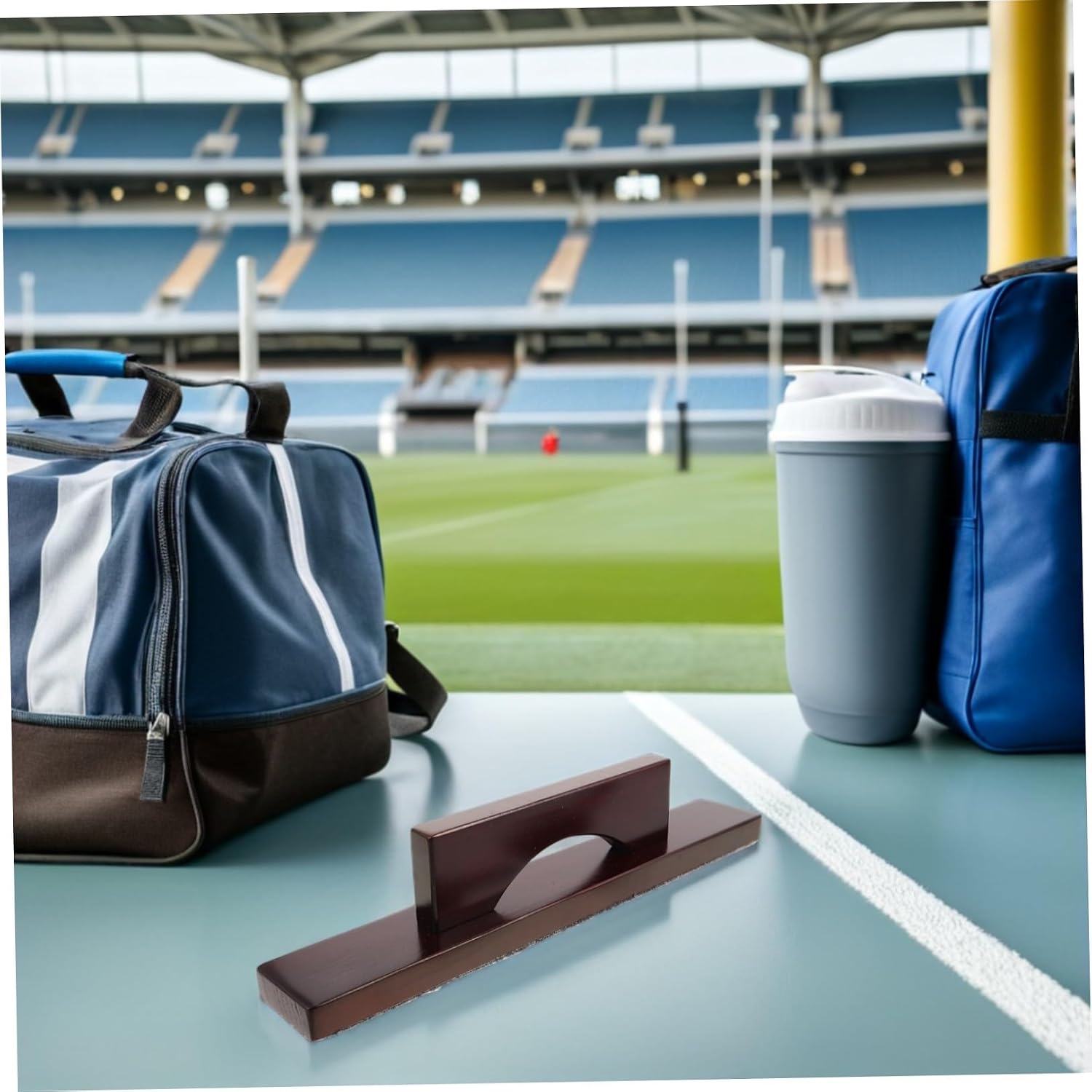 Shuffleboard Table Cleaning Kit with Brush, Broom and Dustpan Set, Wine Red Plastic Handle for Efficient Sand Removal and Table Maintenance in Residential Recreation Rooms