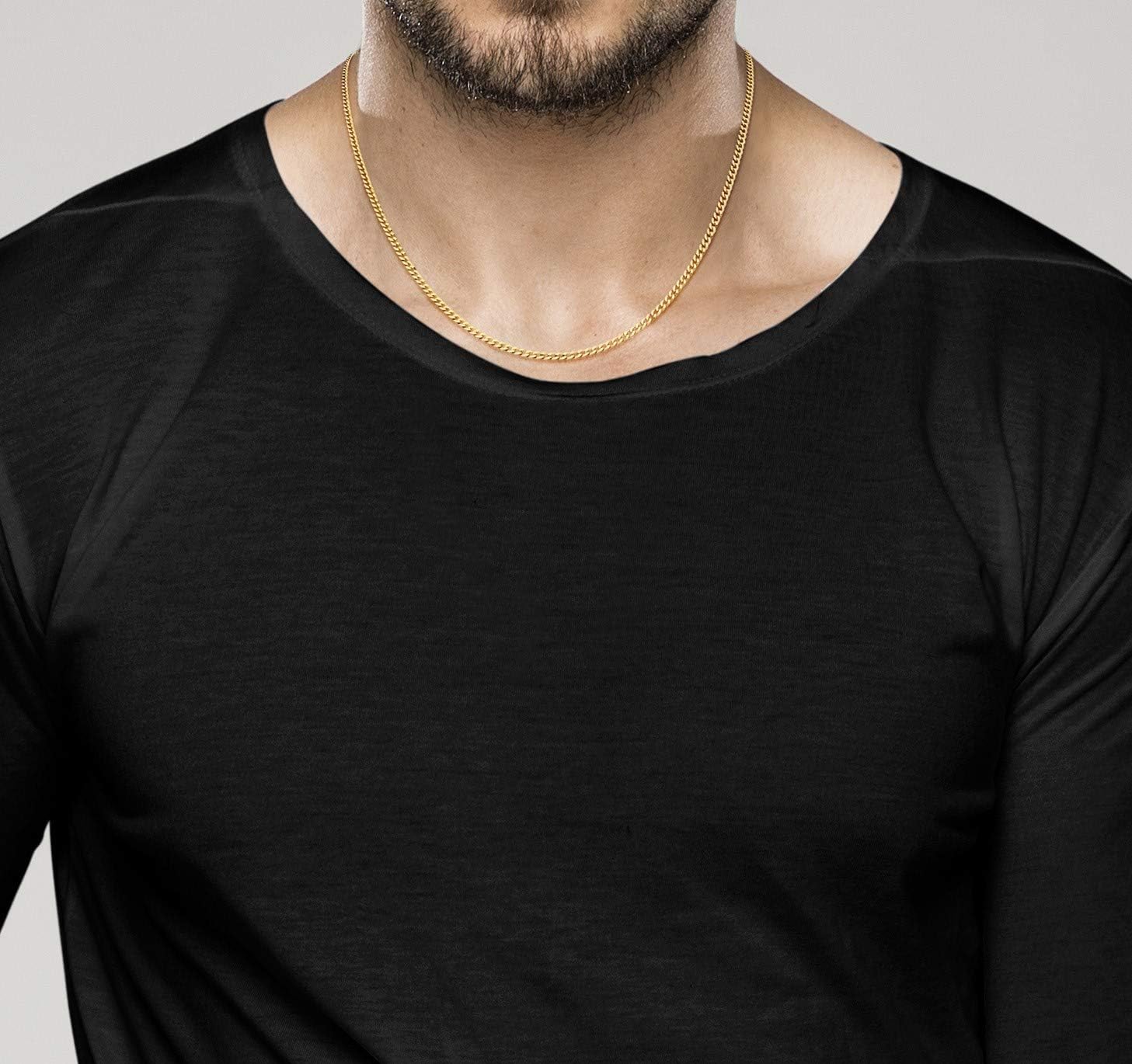 Miabella Italian 925 Sterling Silver, 18K Gold Plated 925 Sterling Silver 2.3mm Curb Cuban Link Chain Necklace Made in Italy