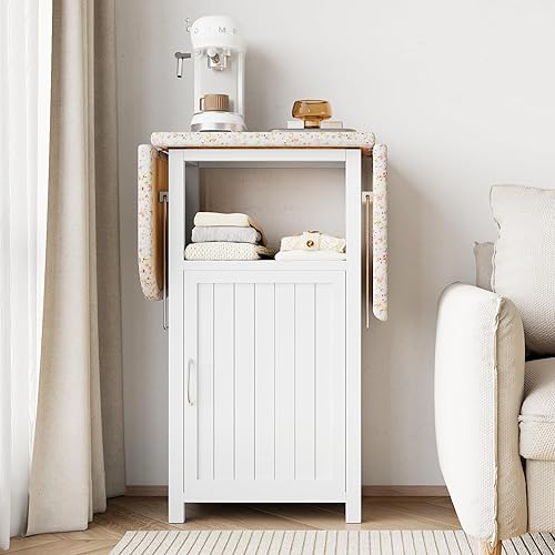 Miniatura 6 de Tabla de planchar con gabinete de almacenamiento, tabla de planchar plegable con almacenamiento adicional, estación de planchado plegable de madera
