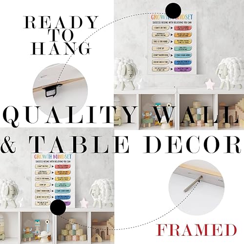 Miniatura 7 de Lienzo inspirador para la salud mental, mentalidad de crecimiento, decoración de pared, póster de afirmación positiva, pintura enmarcada para