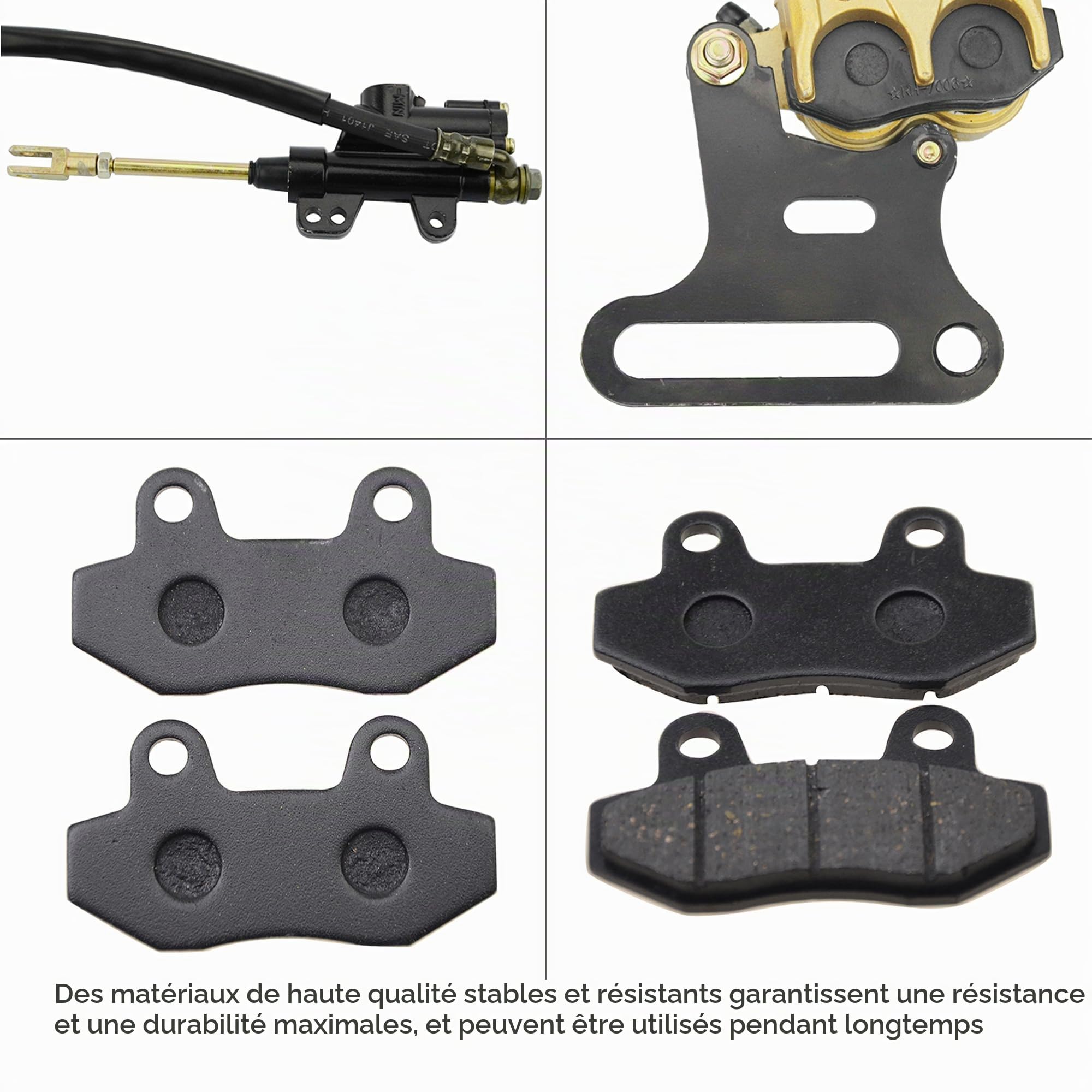 GOOFIT Ensemble De Maître-Cylindre De Frein d'Étrier Hydraulique Arrière Avec Plaquettes De Frein Remplacement pour 70cc 110cc 125cc 150cc Atv Quad