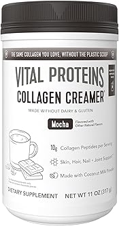 Collagen Peptides Powder - Mocha Coffee Creamer for Hair, Skin & Nails Support, 11 Oz