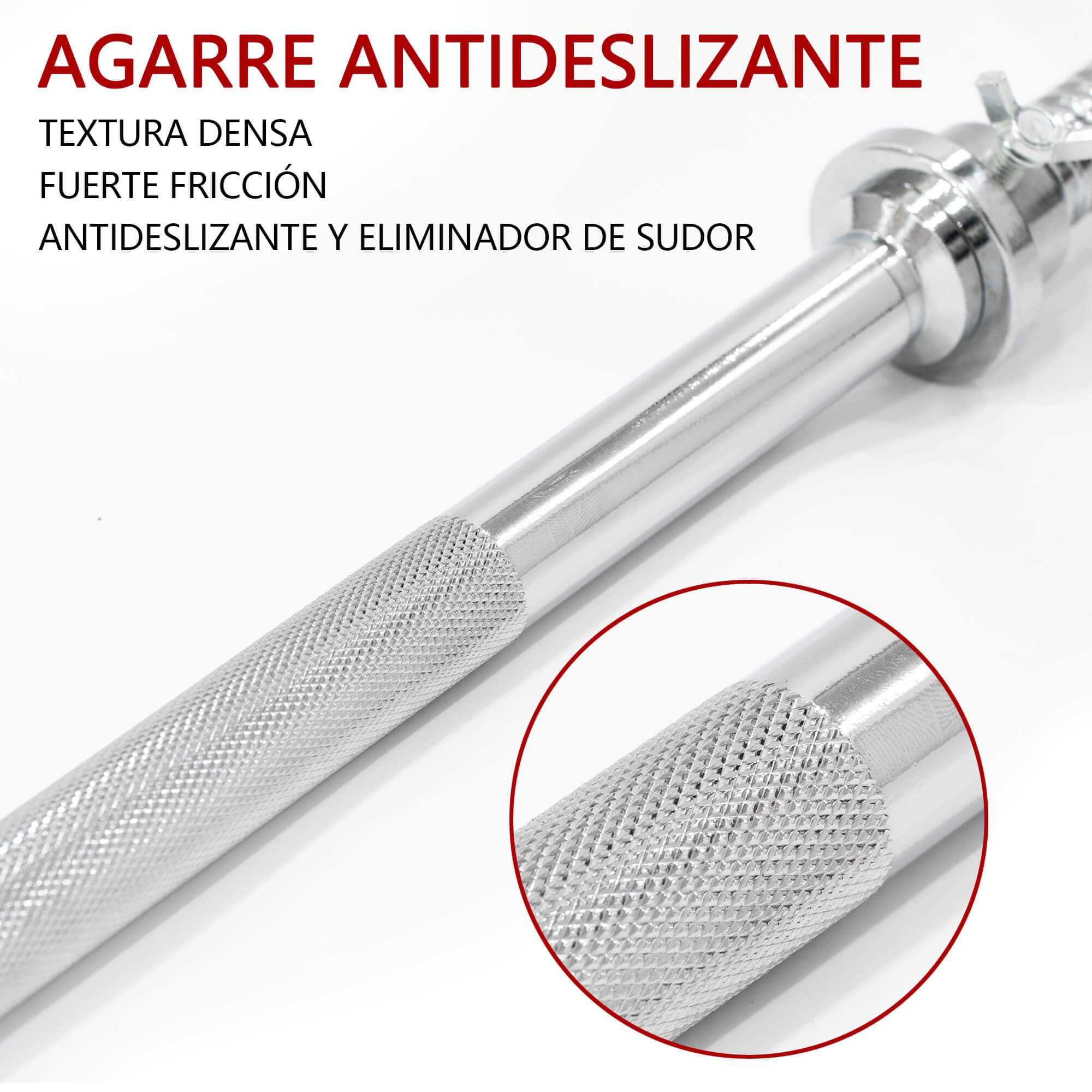 ALLINLIFE Barra de Pesas 180/220cm, Barra Recta Desmontable 25/28mm de Diámetro cromado, 2 Tuerca, Acero Resistente, Agarre Antideslizante, Barra de Levantamiento de Pesas, Barra Olímpica en Gym Casa