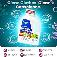 Vista 3 de Truly Free Detergente natural para ropa sensible Respetuoso con el medio ambiente, a base de plantas, seguro para ropa de bebé Polvo limpio