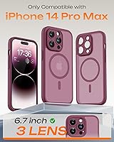 Vista 45 de TOCOL Funda magnética 3 en 1 para iPhone 15 Pro, mejorada [protección completa de cámara] con 2 protectores de pantalla, compatible con MagSafe, Gris