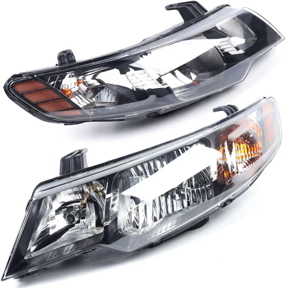 CHUNILLE 2 Pcs Pair Set Headlights Chrome Housing Halogen