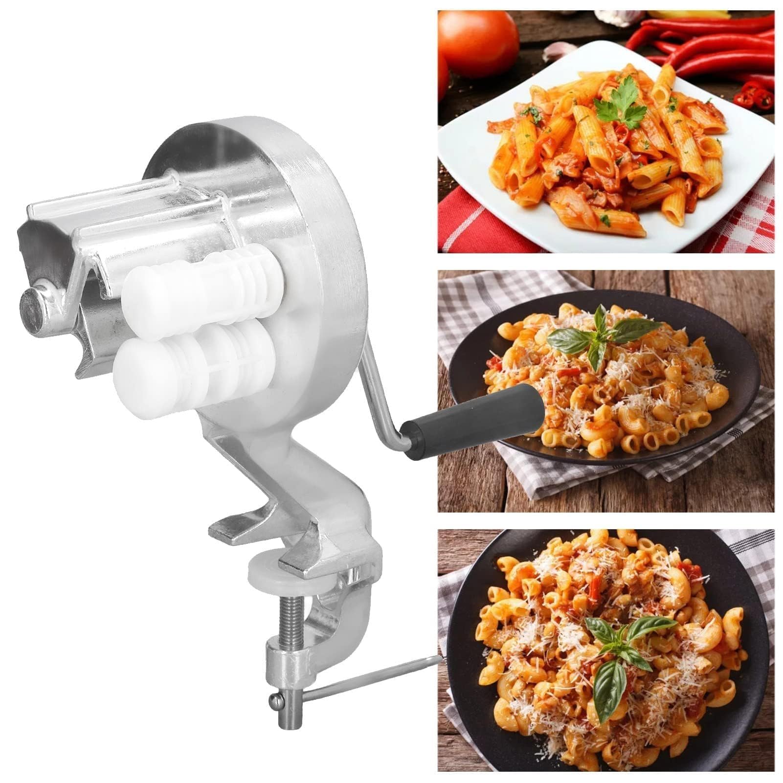 Manuelle Nudelmaschine, Teigpresse, Makkaroni & Cavatelli Maschine, Nudelroller für Lasagne, Gnocchi, Fettuccine, Spaghetti, hausgemachte frische Pasta