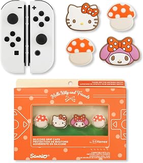 Hamee ハローキティとフレンズ 親指グリップ Nintendo Switch OLED/Switch Lite対応 キャラクタージョイスティックグリップカバーキャップ – ハローキティとマイメロディ (マッシュルーム)