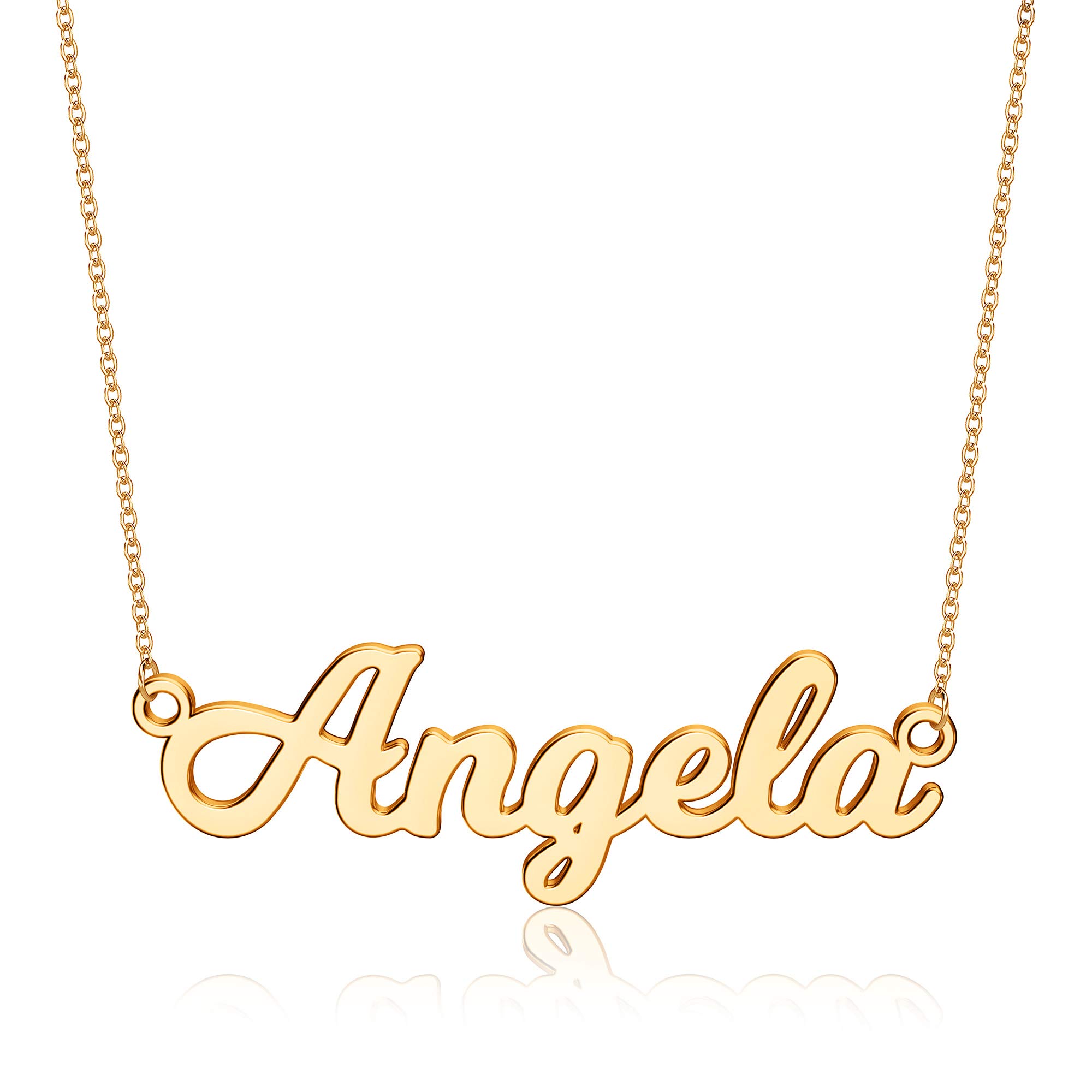 Ursteel Custom Name Necklace Personalized, 14K Gold Plated Personalized Name Necklace Dainty Name Plate Necklace Jewelry Personalized Gifts for Women