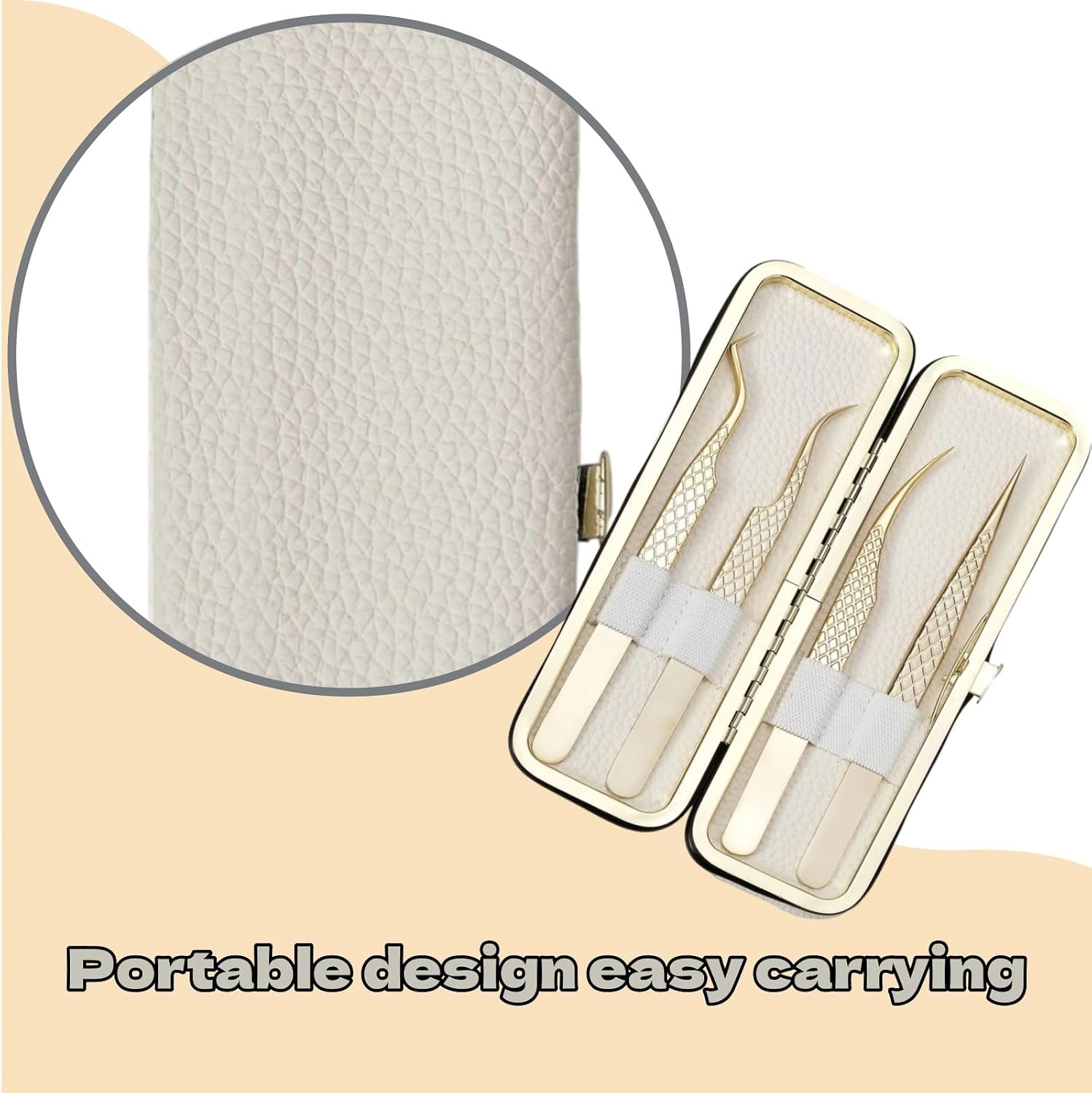 Lash Organizer Compact White Eyelash Storage Case | Tweezer Holder, Tool Case for Tweezers, For Slender Small Tools, Beauty Accessories Storage