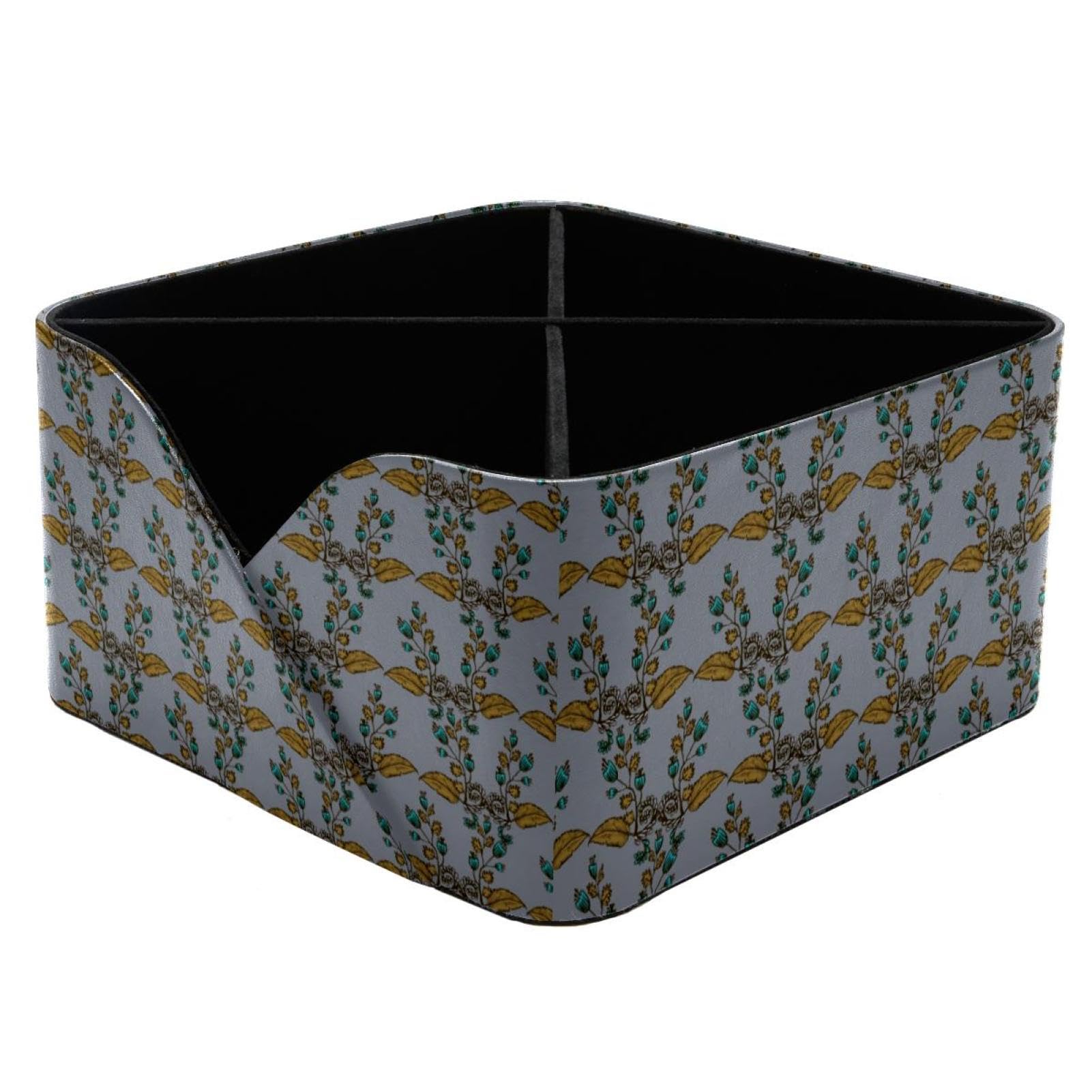 Organiseur de bureau fleuri et porte-stylo rectangulaire de rangement