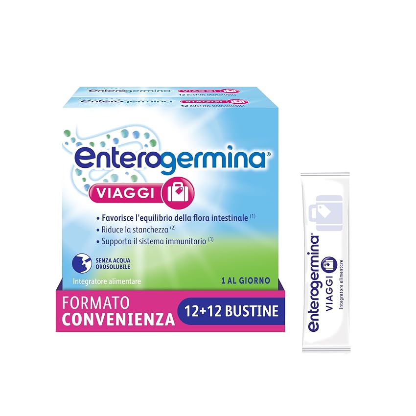Enterogermina Viaggi 24 Bustine Fragola Probiotici