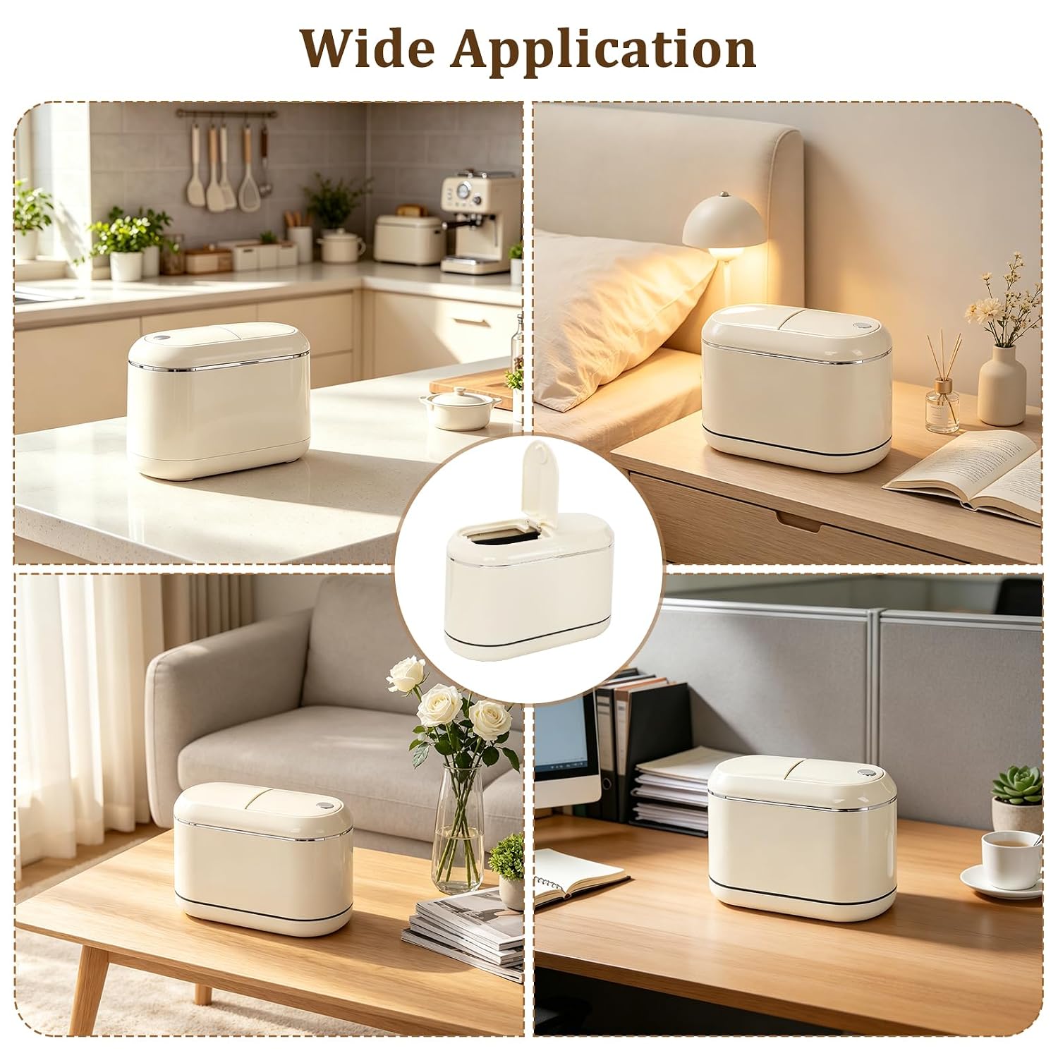 Mini Trash Can for Desk, Desktop Trash Can with 8 Rolls Bags for Bathroom