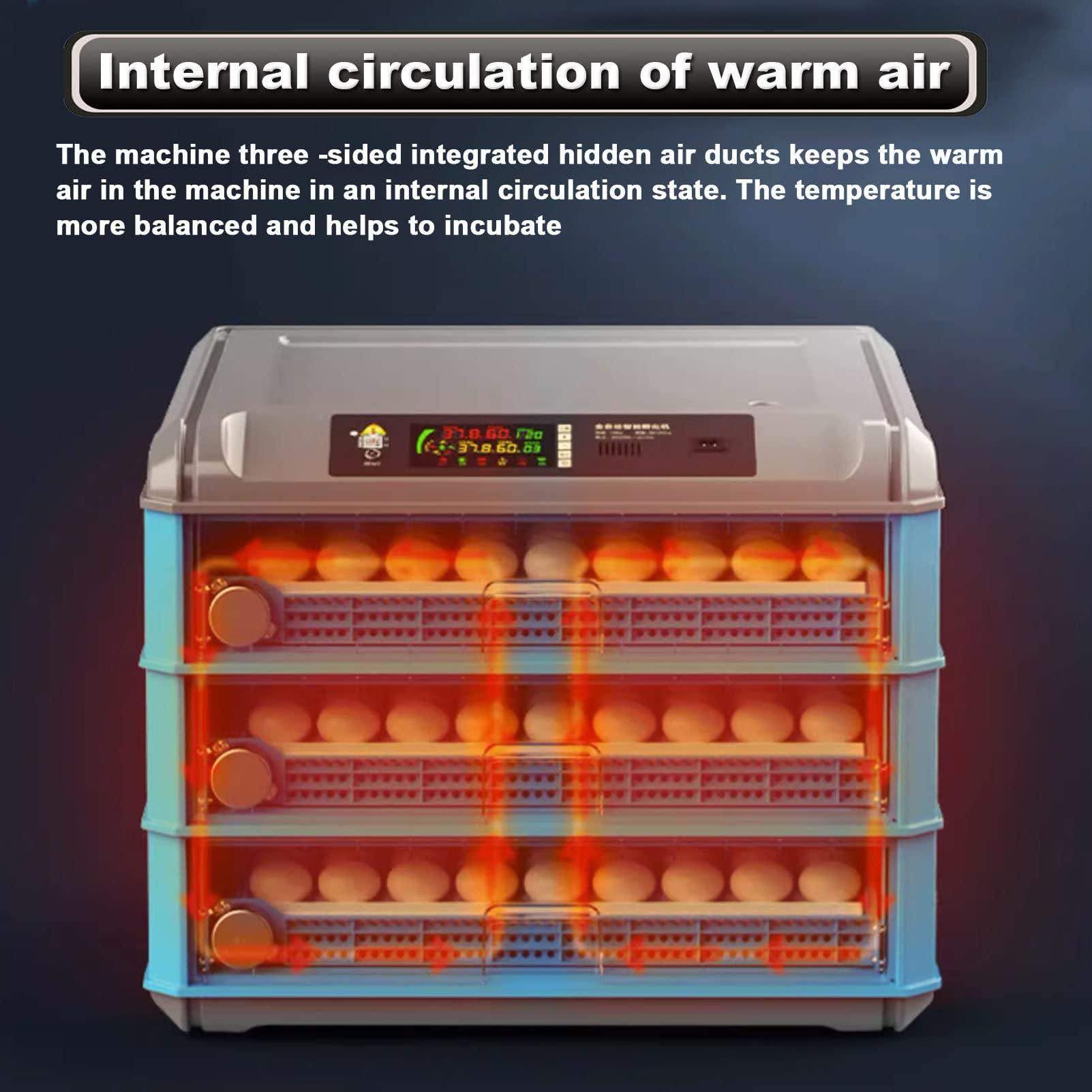 Incubatrice A LED Ad Alta Efficienza con Controllo della Temperatura E Rotazione delle Uova, Incubatrici per Uova con Ventilazione Automatica per La Schiusa di Polli, Anatre E Oche 300eggs