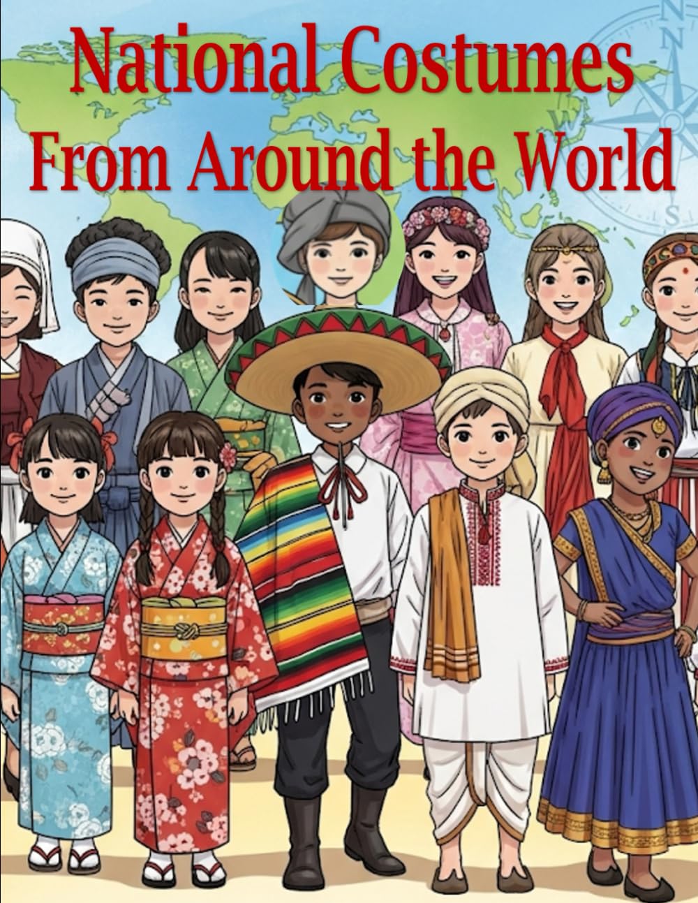 National Costumes From Around The World Coloring Book: Traditional Clothing and Cultural Dress From Different Countries — Detailed Folk and Heritage Outfits to Color for Adults and Kids