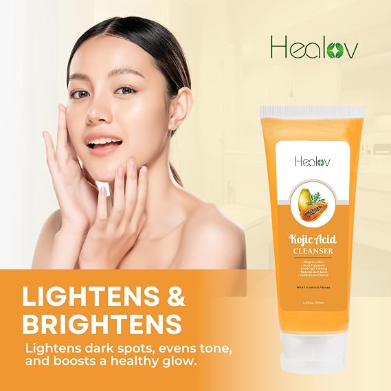 Kojic Acid Soap Skin Brightening Kojic Papaya Face & Body Wash for Hyperpigmentation Dark Spot Soap Reduces Acne, Scars, and Enhances Skin Tone Turmeric Facial Cleanser for Brighter Glowing Skin