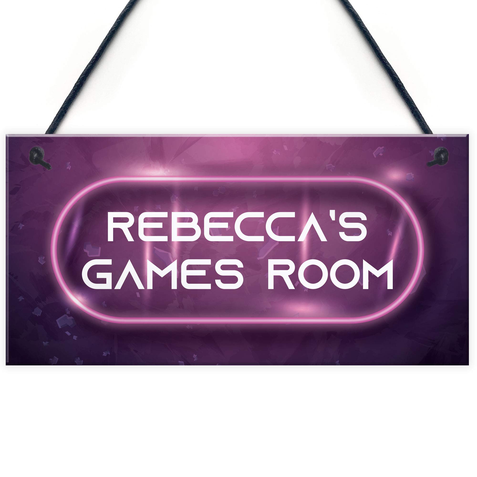 Pink Neon Effect Gaming Sign For Girl Daughter PERSONALISED Gamer Gift
