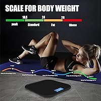 Vista 4 de Smart Scale for Body Weight Digital Bathroom Scale with Temperature Indication Corner Design Highly Accurate Body Weight Scale Black Body Fat Scale