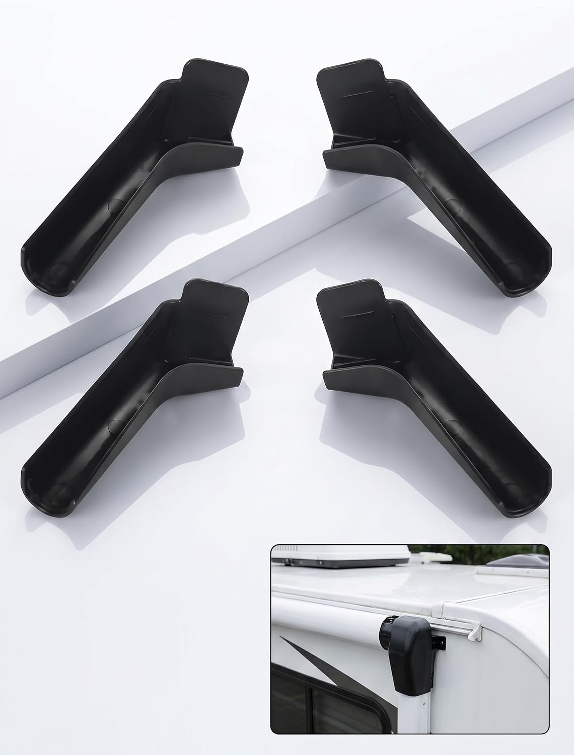 MOAYZRO RV Rain Gutter Spouts 4-Piece Set