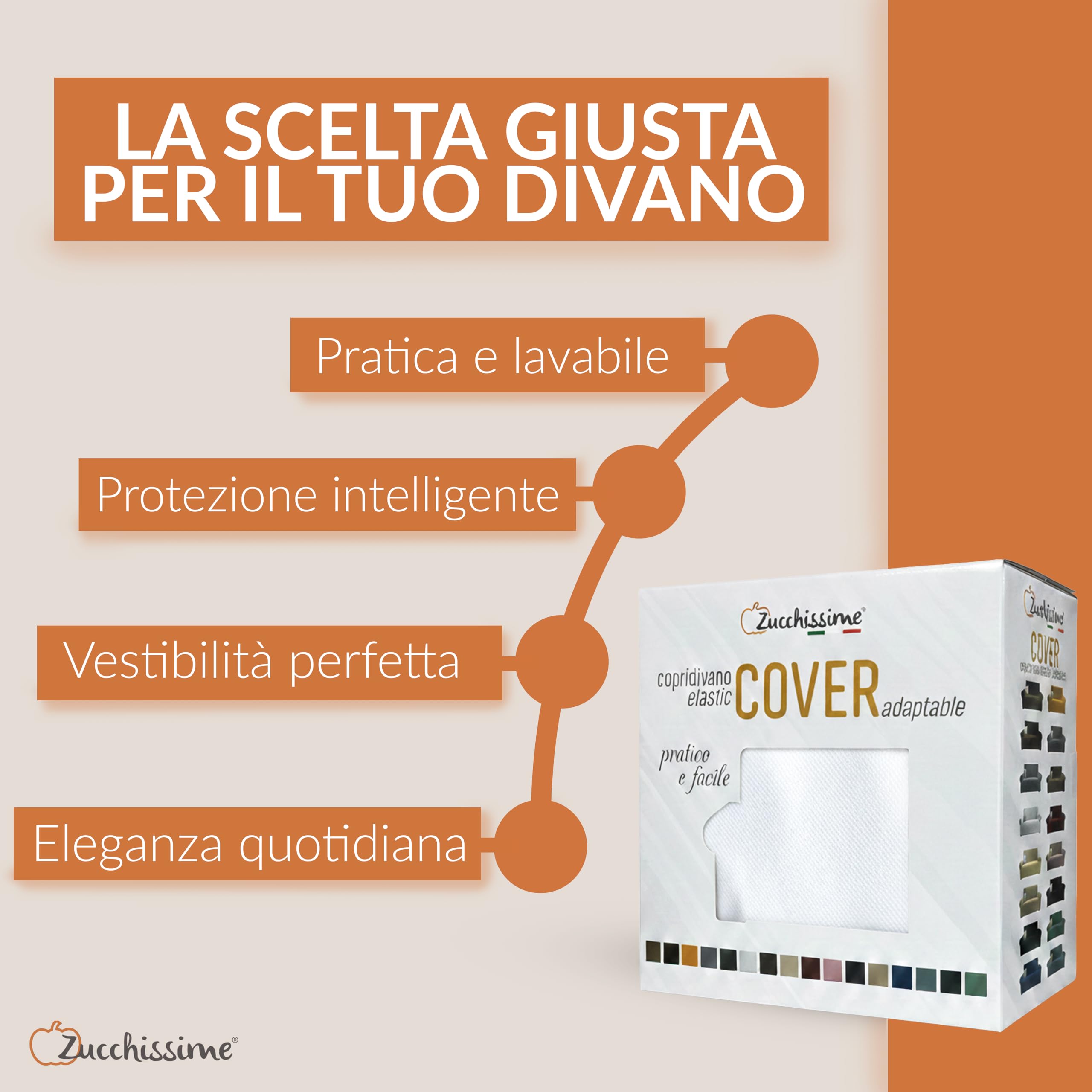 Copridivano 4 Posti Elasticizzato Protettivo | Tessuto Aderente con Cuciture Rinforzate Anti-Strappo | Copridivano Elasticizzato con Vestibilità Stabile Senza Pieghe Qualità Artigianale