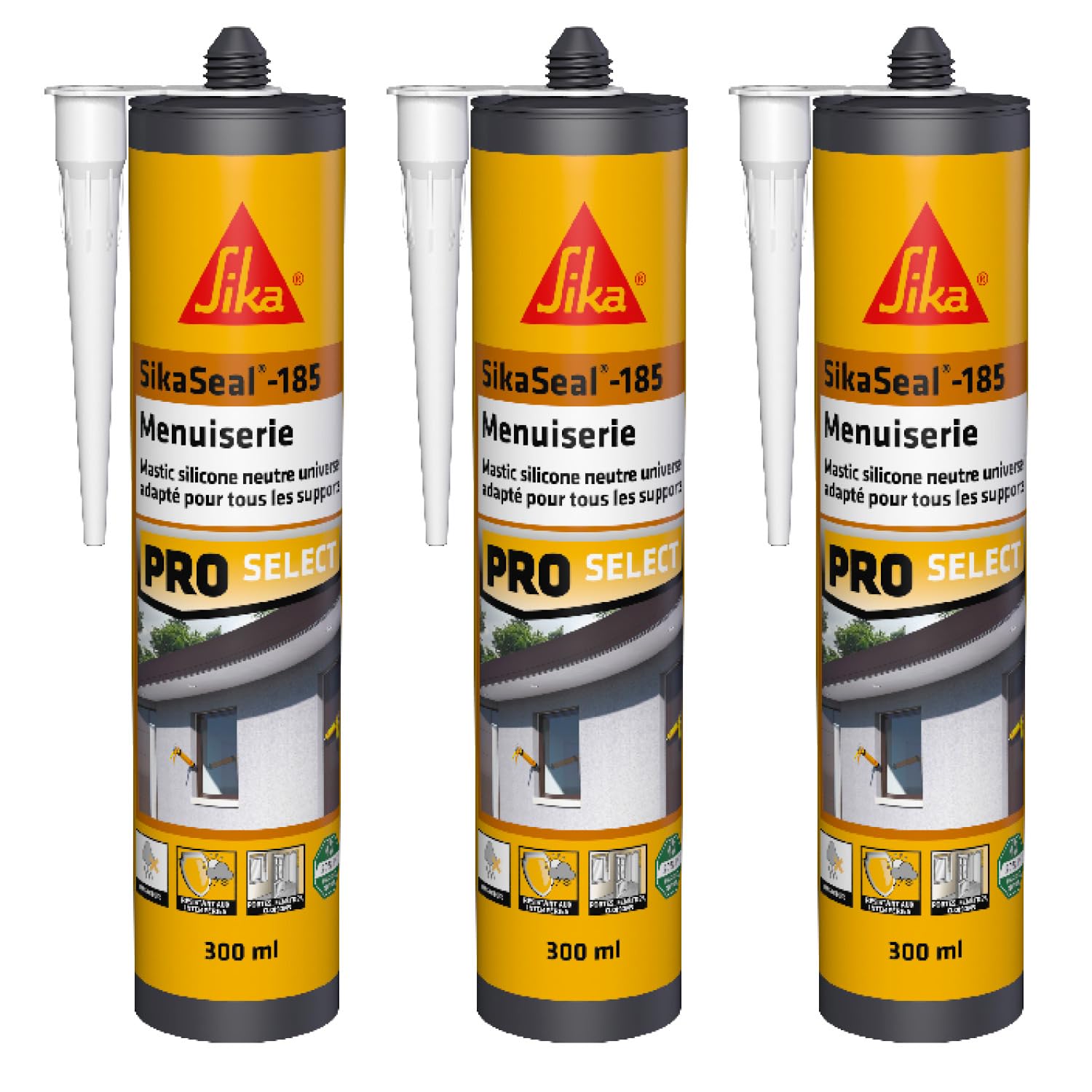 SikaSeal-185 Menuiserie blanc mastic silicone universel pour rénover la maison