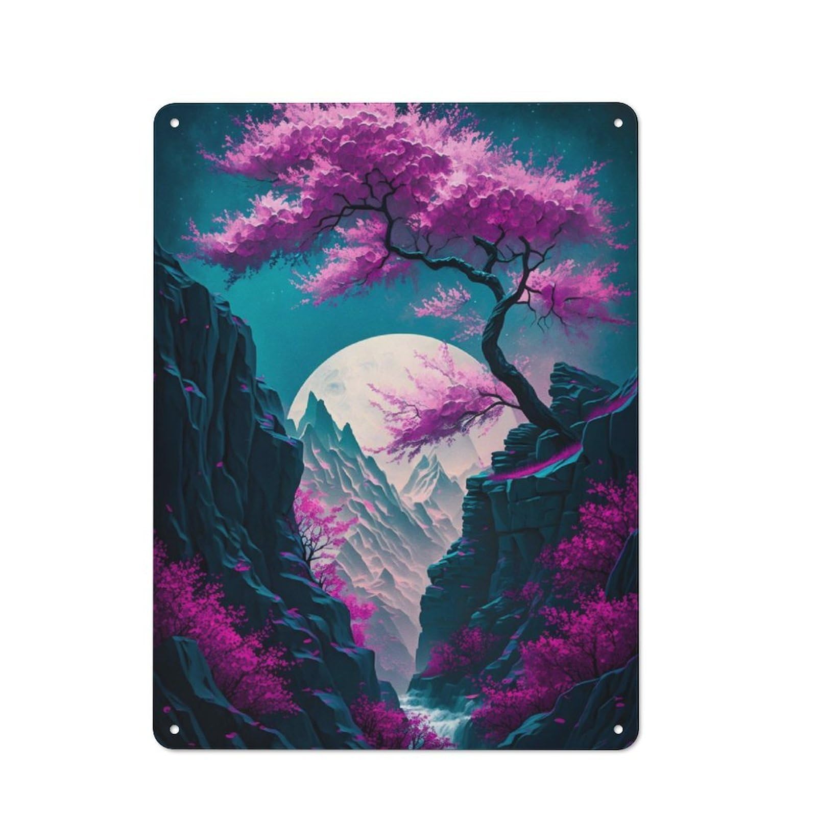 Junmoney Magic Neon Tree For Garden Room Or Summerhouse, Vintage Tin Sign 40X30cm, A Metal Wall Feature For Garden Rooms And Summerhouses
