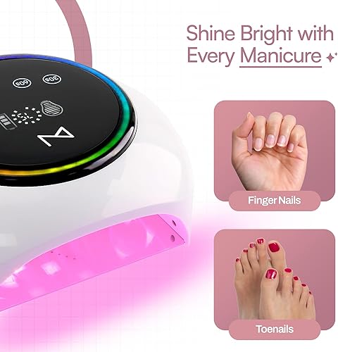 Miniatura 8 de M - HaloLite - Lámpara LED de secado de uñas de 98 W, 32 LED, recargable inalámbrica con batería de 5200 mAh, secador de uñas de gel UVLED rápido