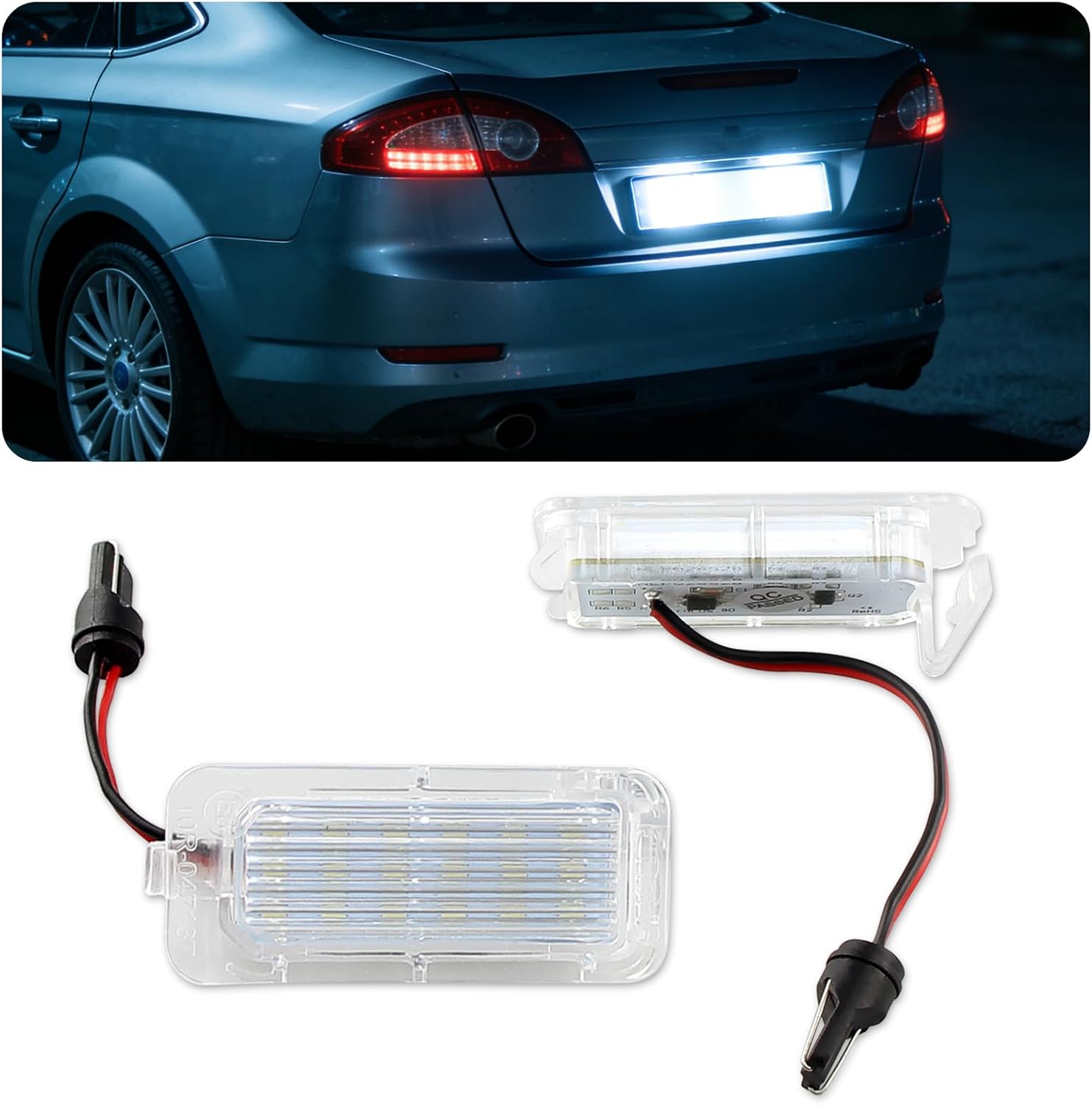 2PCS LED License Plate Light FOR Ford Explorer Escape Fusion Fiesta Expedition 2011-2023 FOR Lincoln MKC 2015-2018 BB5Z-13550-A