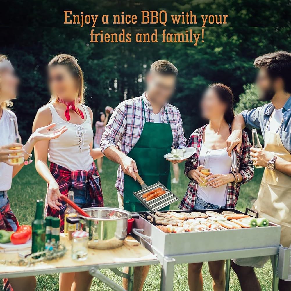 Hot-dog zestaw do grillowania ze stali nierdzewnej z drewnianym uchwytem