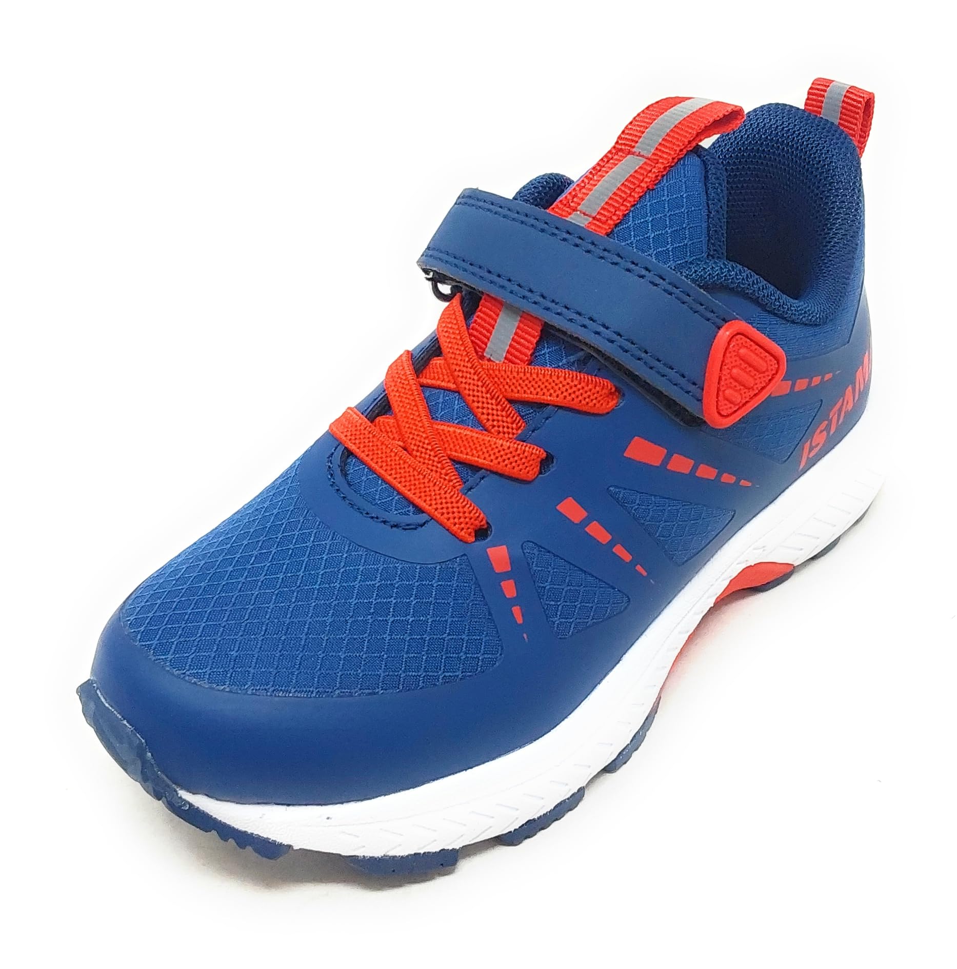 Scarpe Sportive Bimbo,a Strappo,Blu Rosso,Mesh Traspirante Antipioggia,Modello IMAA3805