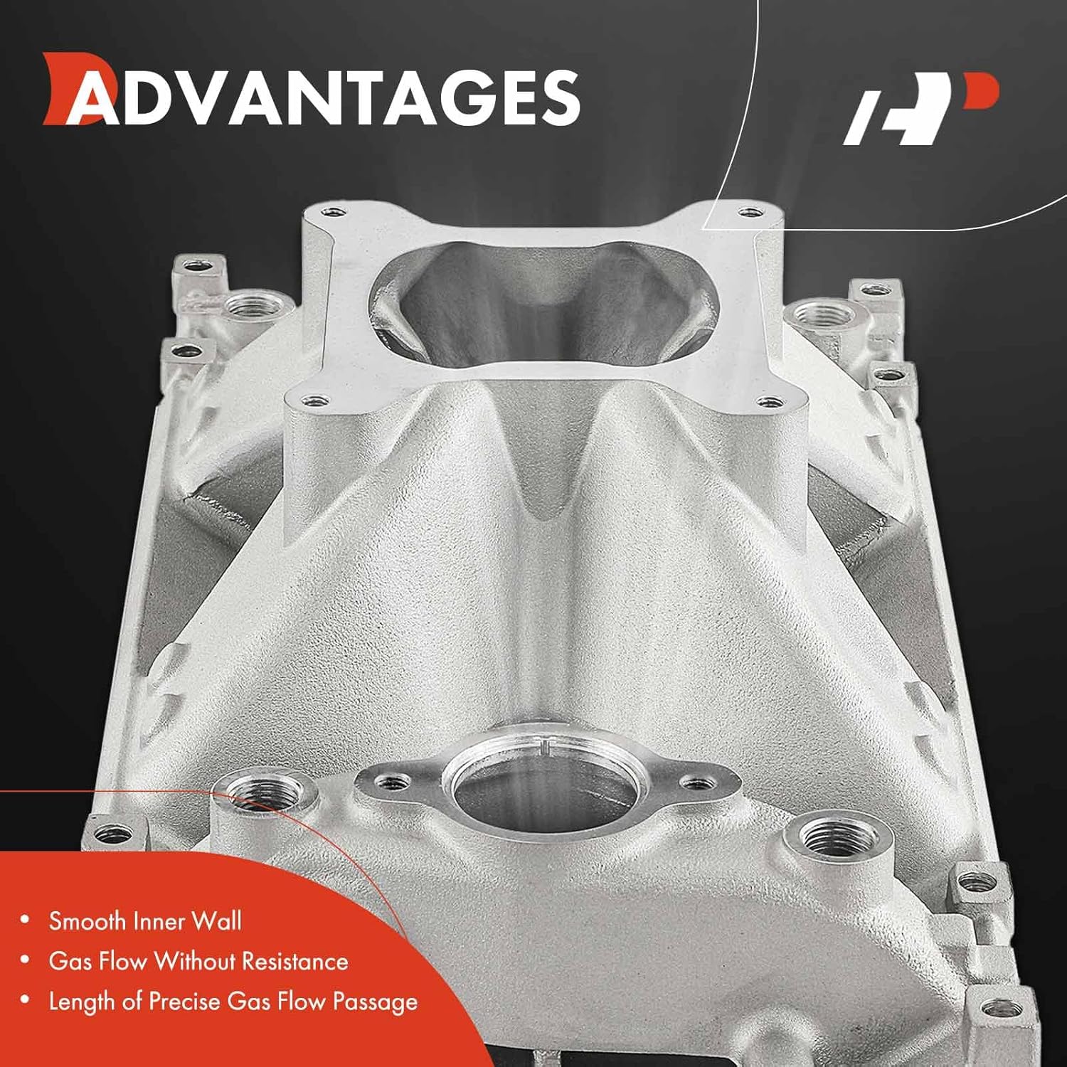 A-Premium Engine Aluminum Single Plane High Rise Aluminum Intake Manifold Compatible with SBC Chevy 350 Engine, 3000-7500+ RPM - Small Block Vortec - 6.06 inch Height