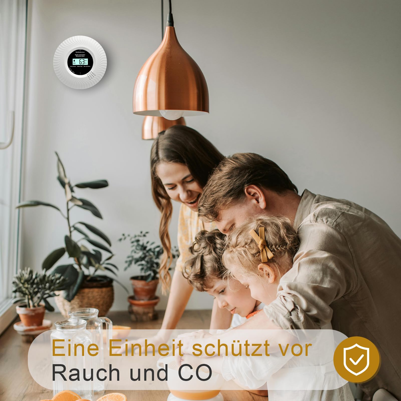 Kohlenmonoxid-Rauchwarnmelder, Kohlenmonoxid-Rauchwarnmelder mit Sprachalarm, 10 Jahre Batterielebensdauer, Zertifiziert nach den Normen EN14604 & EN50291(inkl. Batterie) (Getrennt 2pack)