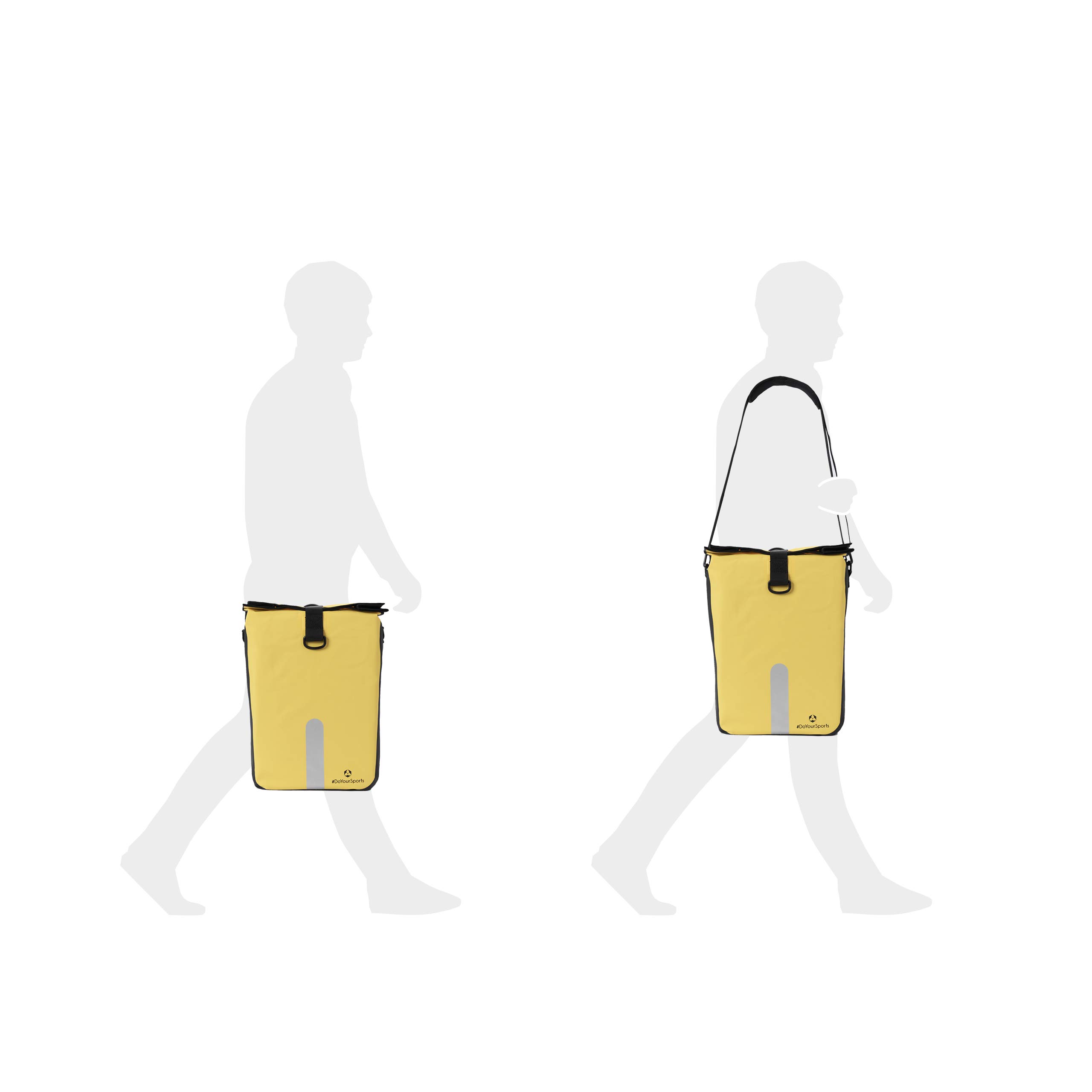 #DoYourOutdoor Borsa per Bicicletta 3 in 1 Catarifrangente e Impermeabile - Borsa Bici Portapacchi Laterale, Borsa a Tracolla e Mano - Carico Massimo 10 kg, Volume 23l - 36x40x16 cm