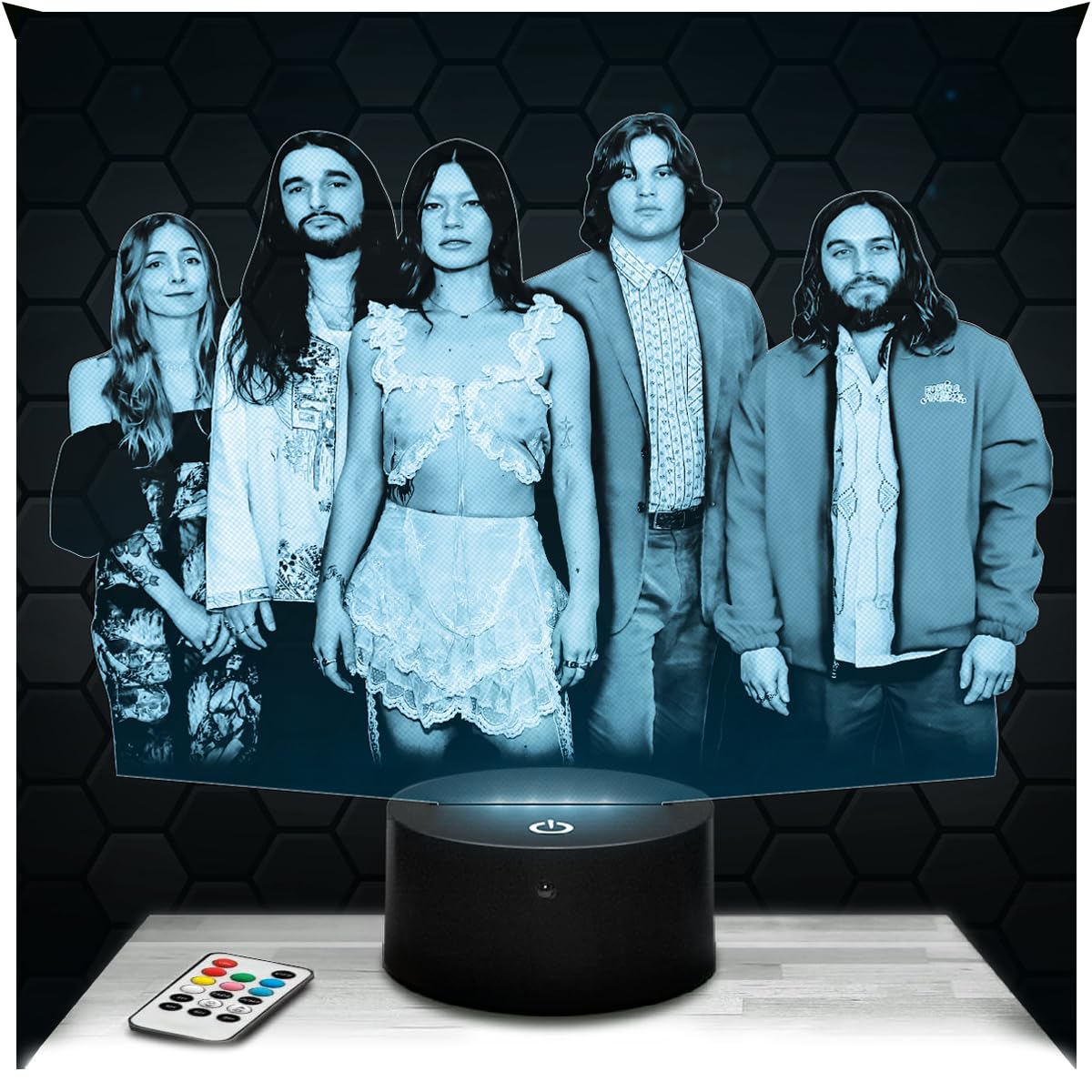 Lampephoto.fr - 3D Lamp W. Leg British Indie Rock Music Group Touch LED Night Light, 3D Hologram Effect, Christmas Birthday Gift Idea for Men and Women, Bedroom Decoration Object