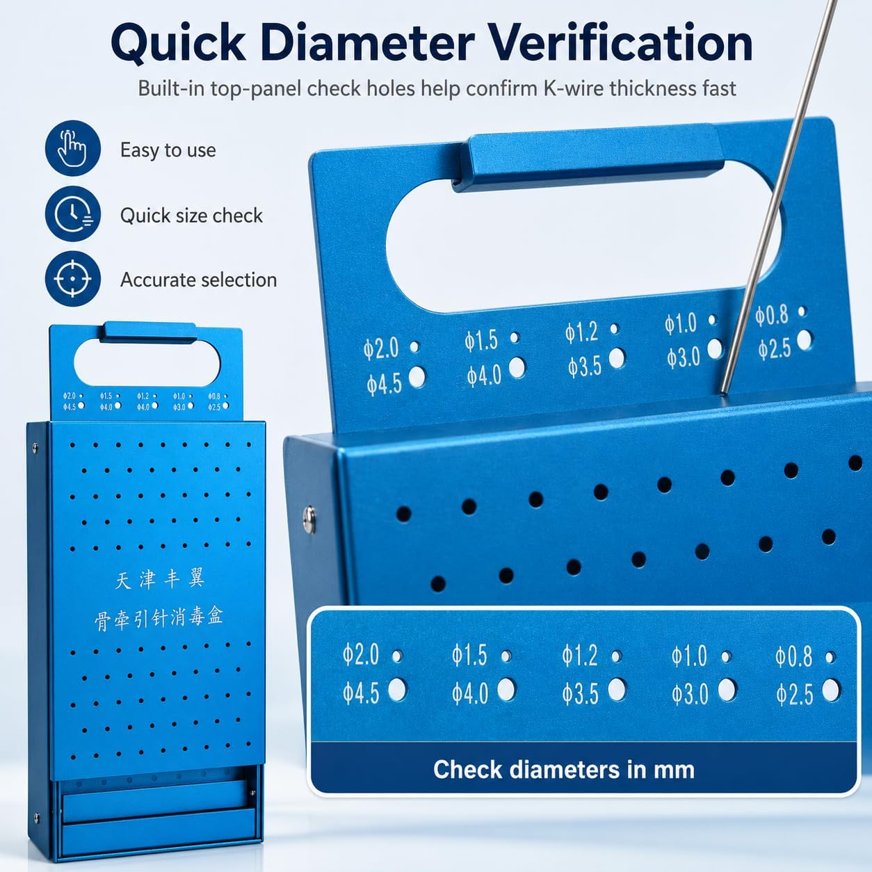 100pcs Kirschner Pin Container K-Wire Sterilization Rack Box