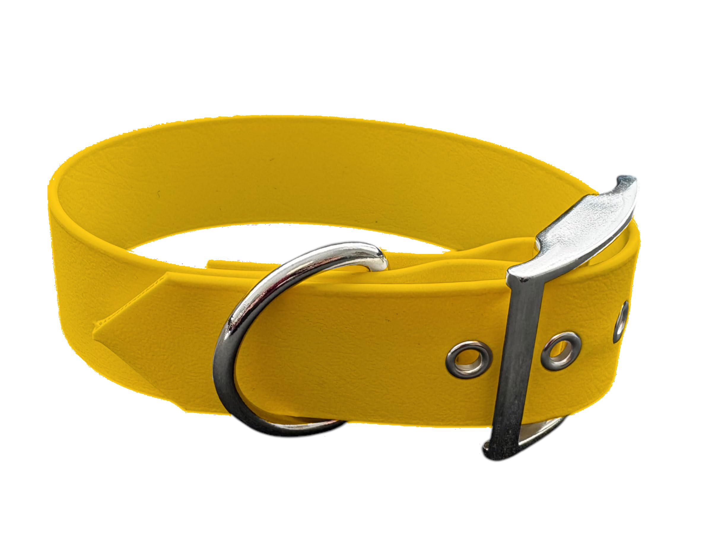 L'Atelier du Fourmilier Necklace in BioThane material, Large Width, Choice of colors (Neck circumference: 45-55 cm, Yellow) — image 1