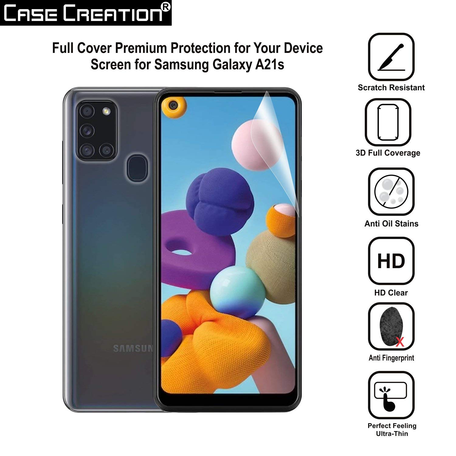 Case Creation for Samsung Galaxy A21s Front Back Protection,HD