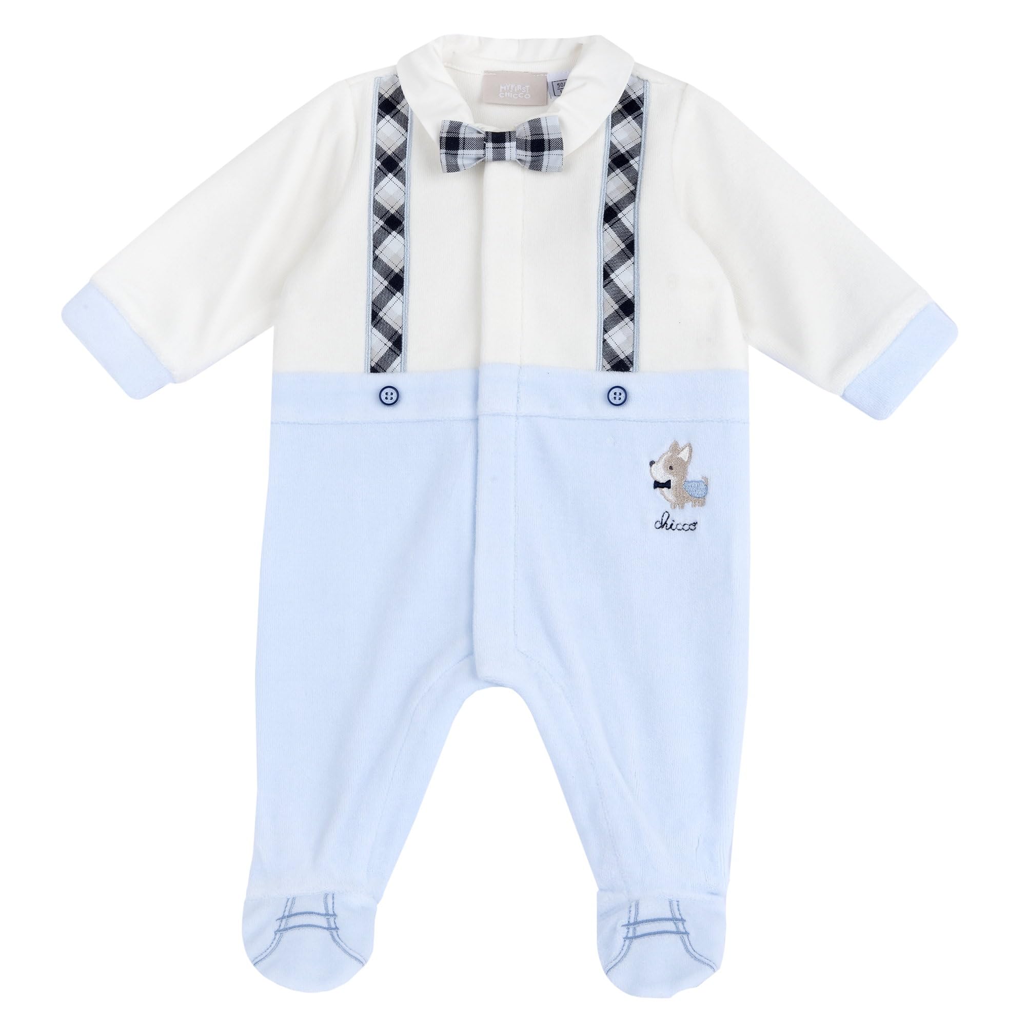 Chicco, Tutina Neonato, con Comoda Apertura Frontale con Bottoncini, in Calda e Morbida Ciniglia, Lavabile in Lavatrice, Abbigliamento Neonato 0-24 Mesi, Idea Regalo Nascita, Designed in Italy
